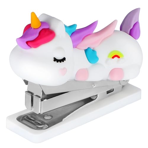 Homoyoyo Mini Hefter Bürohefter Cartoon Einhorn Design Tragbarer Wiederverwendbarer Handtacker für Schule Büro und Unterwegs Praktischer Heftklammerspender Homoyoyo Mini Hefter Bürohefter Cartoon Einhorn Design Tragbarer Wiederverwendbarer Handtacker für Schule Büro und Unterwegs Praktischer Heftklammerspender von Homoyoyo
