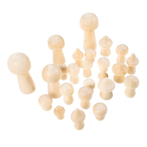 Homoyoyo Mini Holzpilz deko Naturbelassene Unlackierte Mini pilze für DIY Garten Wohnraumdekoration Langlebige Tragbare Holzfiguren für Kreative Bastelprojekte und Miniaturlandschaften von Homoyoyo