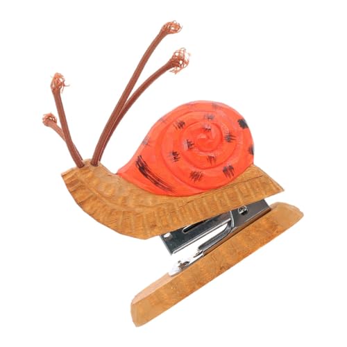 Homoyoyo Mini Schnecken Heftgerät aus Holz Niedlicher Tragbarer Schreibtisch Heftgerät für Büro und Zuhause Dekoratives Tierdesign für Junge Mädchen und Schüler von Homoyoyo