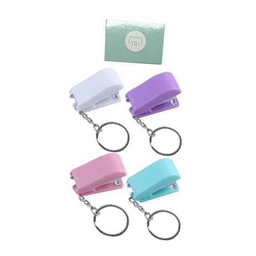 Homoyoyo Mini Stapler Schlüsselanhänger Teilig Tragbarer Kleiner Hefter mit Klammern Leicht und Langlebig für Schule Büro Unterwegs Praktisches Buchbindewerkzeug mit Ringdesign von Homoyoyo