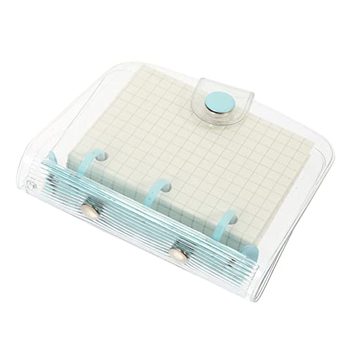 Homoyoyo Mini Transparentes Ringbuch Notizbuch Tragbares Dekoratives Lose Scrapbook Kleines Handliches Schreibheft für Studenten und Tägliche Planung Blaues Cover von Homoyoyo