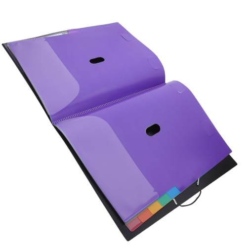 Homoyoyo Multi Layer Dateiordner mit Taschen und Index Tabs Praktischer Aktenordner mit Schnurverschluss für Schule und Büro zur Organisation von Dokumenten und Kleinen Gegenständen von Homoyoyo