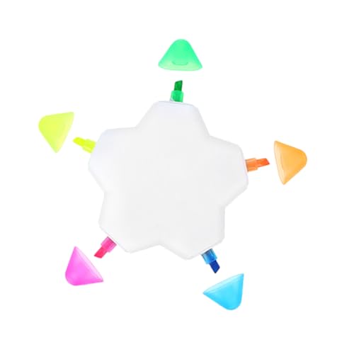 Homoyoyo Multifunktionaler Five Color Sternförmiger Graffiti Marker Leuchtende Farben Diy Scrapbook Marker Kompakte Tragbare Highlighter Stifte für Schule Büro Notizen Markieren von Homoyoyo