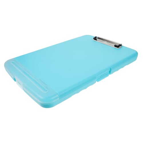 Homoyoyo Multifunktionaler Kunststoff Datei-Organizer mit Schreibbrett und Stifthalter Robuster PP Aufbewahrungsbox für Dokumente und Scrapbooking- Stilvoller Büroeinsatz in Hellblau von Homoyoyo
