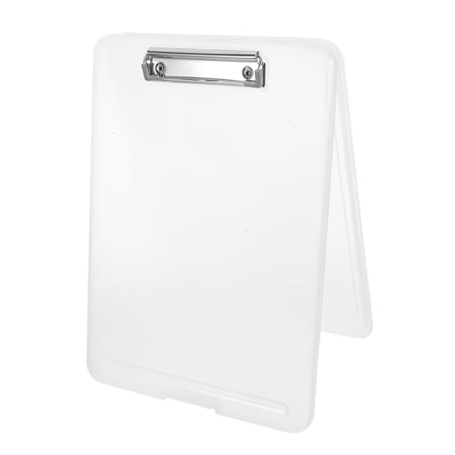Homoyoyo Multifunktionales Clipboard mit Aufbewahrungsbox Robustes Schreibbrett Flexibel Bruchsicher Praktischer Aktenhalter für Büro Schule und Zuhause Transparent Weiß von Homoyoyo