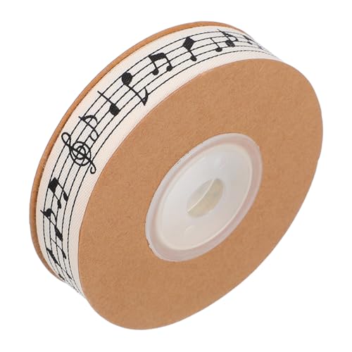 Homoyoyo Musikcharakter Baumwollband Geripptes Geschenkband Bedrucktes DIY Schleifenband für Partyverpackungen Blumenwickeln Bastelprojekte Wiederverwendbar Vielseitig Einsetzbar von Homoyoyo
