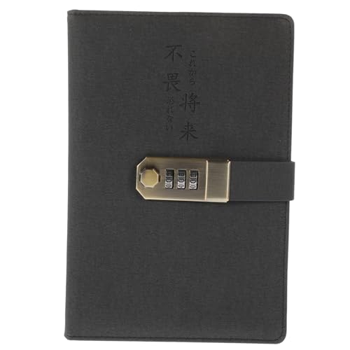 Homoyoyo Notizbuch mit Zahlenschloss Vintage Stil Retro Passwort Tagebuch mit Blättern Tragbarer Planer und Notizblock für Mädchen und Studenten Einfaches Schwarzes Design Sicher und von Homoyoyo