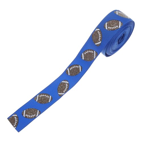 Homoyoyo Olivgrünes Band Fußballband Schleifenbänder Zum Basteln DIY Dekoband Breites Partyband Geschenkband Stoffbänder Herbst Fußballband Abschlussband Blaues Polyester von Homoyoyo