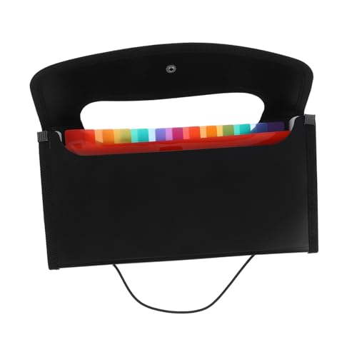Homoyoyo Ordner mit Fächern für Quittungen Schwarzer Aktenordner zur Organisation von Rechnungen Dokumenten und Gutscheinen für Büro und Zuhause Minimalistisches Design mit Verstärkten von Homoyoyo