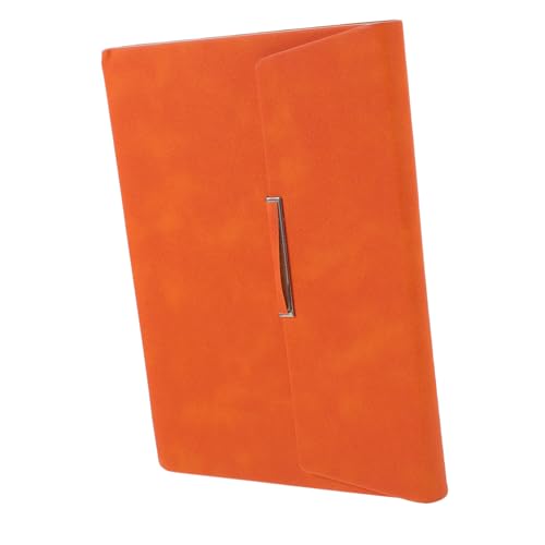 Homoyoyo PU Kunstleder Notizbuch Langlebiger Business Planer Notizblock mit Flachen Seiten für Schreiben für Büro Reisen und Studium und Tagesplaner Notepad Handliches Format in Orange von Homoyoyo