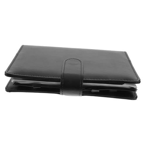 Homoyoyo PU Leder Budgetplaner mit Ring Binder Tragbares Cash Binder Notizbuch Wiederbefüllbares Planbuch für Ausgaben Tracking und Finanzplanung Schwarz von Homoyoyo