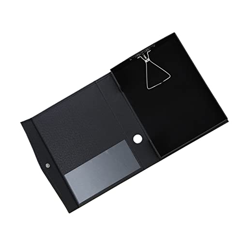 Homoyoyo PU Leder Dokumentenmappe Praktische Klemmbrettmappe Für Büro Und Schule Eleganter Papierhalter Mit Clip Schwarze Datei Zwischenablage Für Zuhause von Homoyoyo