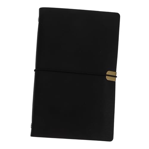 Homoyoyo PU Leder Notizbuch mit Abnehmbarem Ringbinder Weicher Einband Tragbarer Notizblock für Studierende Büro und Persönliche Nutzung Schwarz Optimal für Reisen und Notizen von Homoyoyo