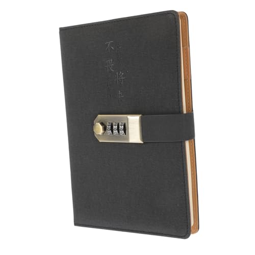 Homoyoyo Passwortbuch-Set sperren Schließjournal für Erwachsene abschließbar Tagebuch Memoboard Notizbuch Büro-Konferenzjournal Studenten schreiben Notizblock Pu Black von Homoyoyo