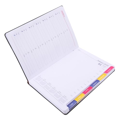 Homoyoyo Planer Notizbuch Schwarz Tragbarer Haushalts und Akademischer Planer Notizblock Tagesplaner für Büro Schule und Reisen Langlebiges Papier Leicht und Praktisch für Alltag und von Homoyoyo