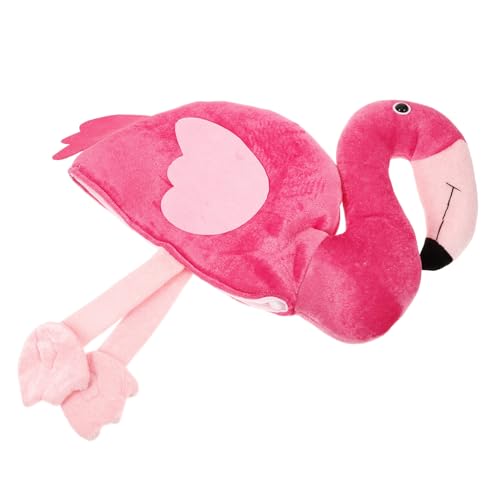Homoyoyo Plüsch Flamingo Kopfbedeckung Karneval Partyhut Cartoon Tier Kostüm Mütze Bequem Bühnenrequisite von Homoyoyo