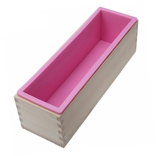 Homoyoyo Rechteckige Silikon Seifenform mit Holzbox DIY Gießform für Kuchen und Brot Klein Hitzebeständig für Geburtstags und Feiertagsgeschenke Zufällige von Homoyoyo