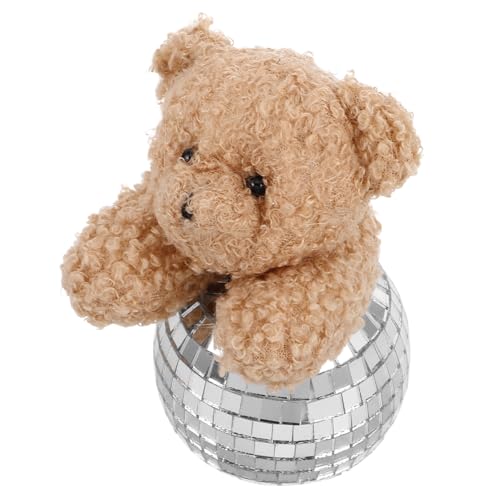 Homoyoyo Reflektierender Disco Bär Tischdekoration Spiegel Kugel Ornament für Party Wohnkultur Vielseitig Einsetzbar Schreibtisch Nachtisch Esstisch Modernes Design Festlich von Homoyoyo