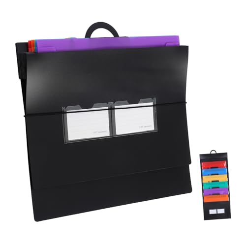 Homoyoyo Regenbogen-Akkordeontasche Wand-Mail-Organizer Aktenordner-Aufhänger Hängeregistraturhalter Dokumentenhalter für die Wand Aktenwand-Organizer Plastik Schwarz von Homoyoyo