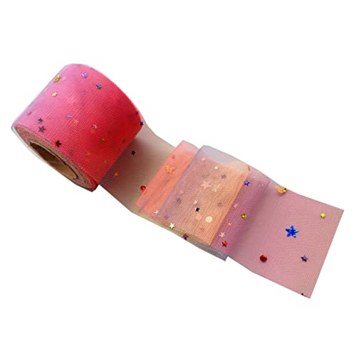 Homoyoyo Regenbogen Netzgaze Band mit Stern Mond Pailletten Handgefertigtes DIY Schleifenband für Haarschmuck Kleidung und Kreative Dekoration Rosé Homoyoyo Regenbogen Netzgaze Band mit Stern Mond Pailletten Handgefertigtes DIY Schleifenband für Haarschmuck Kleidung und Kreative Dekoration Rosé von Homoyoyo