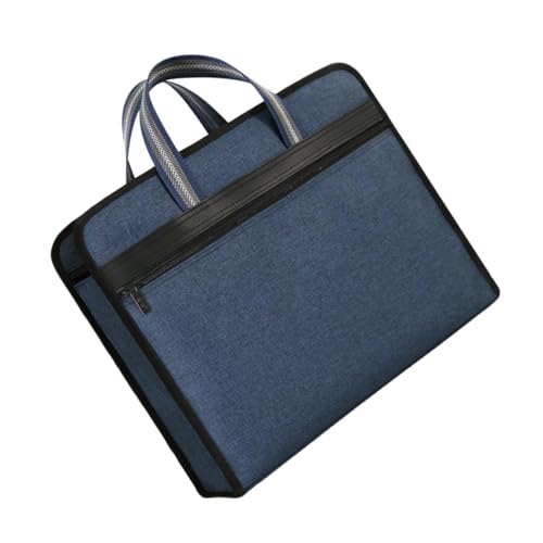 Homoyoyo Reißverschlusspaket Aktenordner-Tasche Unterlagen Datei Abteil ziehen um Dokumententaschen Aktentaschen Dokumenttasche Reisedokumentenmappe Ordnertasche Tragetasche Segeltuch Blau von Homoyoyo