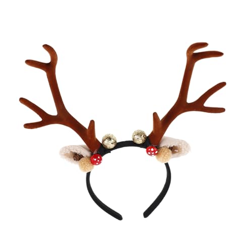 Homoyoyo Rentier Geweih Stirnband Weihnachten Haarreif mit Weichem Flockdesign Komfortabler Unisex Kopfschmuck Festliches Party Accessoire für Erwachsene und Einzigartiges Weihnachtskostüm von Homoyoyo