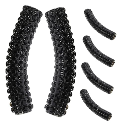 Homoyoyo Rhinestone Röhrenperlen mit Großem Loch Schwarze Glitzernde Metallabstandshalter für Schmuckherstellung und Schnürsenkel Dekoration Innenmaß Gesamtlänge Homoyoyo Rhinestone Röhrenperlen mit Großem Loch Schwarze Glitzernde Metallabstandshalter für Schmuckherstellung und Schnürsenkel Dekoration Innenmaß Gesamtlänge von Homoyoyo