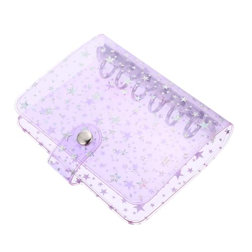 Homoyoyo Ringbuch Hülle Transparent Glitzernde PP Schutzhülle mit Druckknopf Verschluss Langlebige und Praktische Notizbuch Cover für Lose Blattsammlung Staubdicht und Reißfest von Homoyoyo