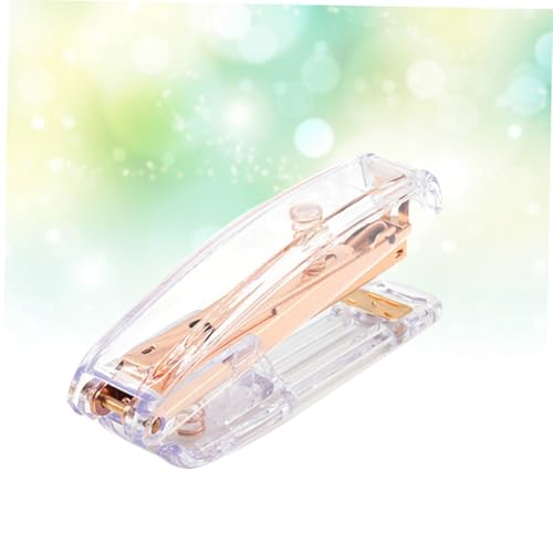 Homoyoyo Roségold Desktop Hefter Moderner Stil Handlich Tragbar für Büro Schule Zuhause Praktische Schreibtischklammer Zubehör Elegante Dekoration von Homoyoyo