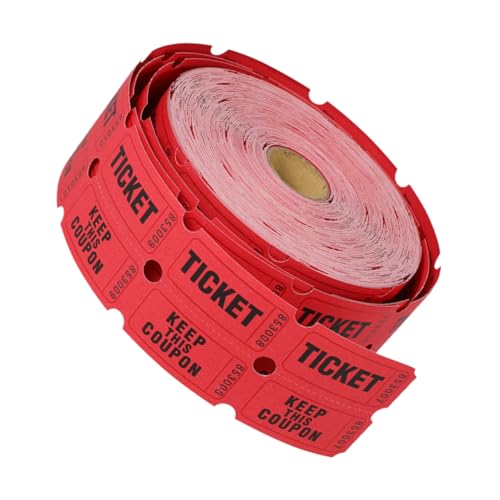 Homoyoyo Rote Raffle Tickets Rolle Einzeln Perforiert Veranstaltungslose für Gewinnspiele Konzert Party Events mit Universellem Einsatz von Homoyoyo