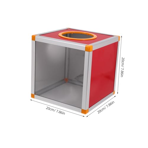 Homoyoyo Rote Transparente Würfel Losbox aus Aluminiumlegierung und MDF Multifunktional als Spenden Abstimmungs und Partyspielbox mit Schrauben und Schraubendreher für Einfache von Homoyoyo