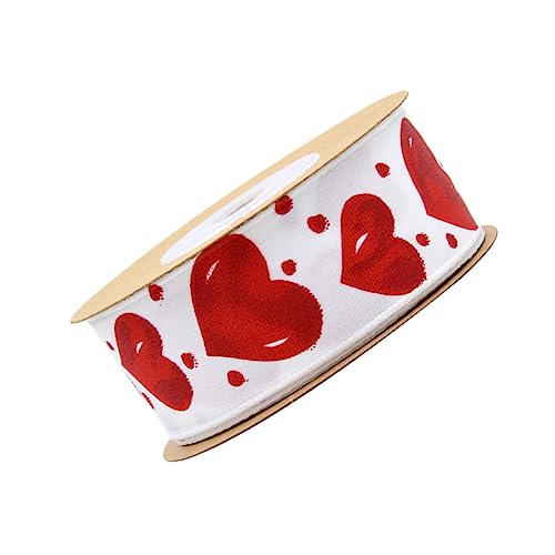Homoyoyo Rotes Bedrucktes Geschenkband mit Herzmotiven Romantisches Dekoband für Valentinstag Hochzeit Geschenkboxen und Bastelarbeiten Reißfest und Langlebig von Homoyoyo