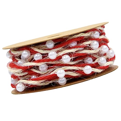 Homoyoyo Rotes Geflochtenes Kontrastfarben band Geschenkband für Basteln Wiederverwendbares Dekoband mit Perlen Flexibel und Langlebig für Geschenkverpackung und Partydekoration von Homoyoyo