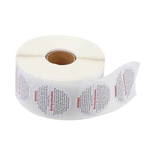 Homoyoyo Runde Kerzenwarnaufkleber Praktische Wasserdichte Etiketten für DIY Kerzen pro Kennzeichnung von Kerzenbehältern Informationssicherung von Homoyoyo