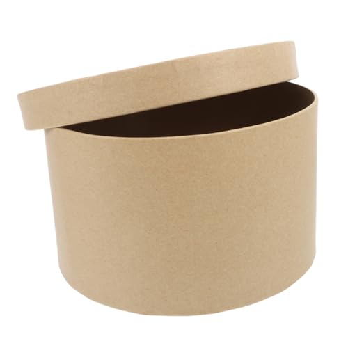 Homoyoyo Runde Kraftpapier Box mit Deckel Diy Geschenkverpackung für Kekse Süßigkeiten Vielseitige Aufbewahrung Stabile Pappschachtel für Kuchen Bonbons Eleganter Runder Karton von Homoyoyo