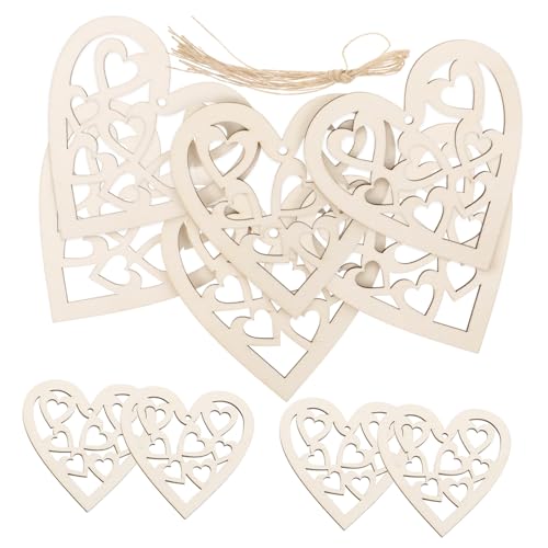 Homoyoyo Rustikale Holzherzen Deko Unbehandelte Holzscheiben Herzform zum Basteln und Beschriften DIY Holzstücke für Valentinstag Tisch Wanddekoration von Homoyoyo