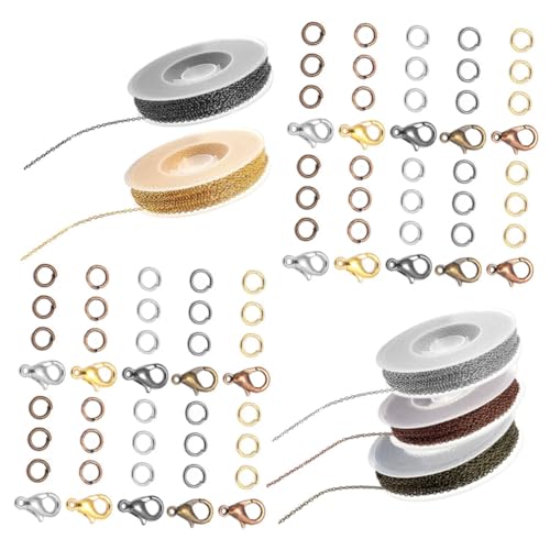 Homoyoyo Schmuckketten mit Karabinerverschlüsse und Biegeringe Langlebige Farbbeständige DIY Armband Ketten für Halsketten und Schmuckherstellung Farben Homoyoyo Schmuckketten mit Karabinerverschlüsse und Biegeringe Langlebige Farbbeständige DIY Armband Ketten für Halsketten und Schmuckherstellung Farben von Homoyoyo