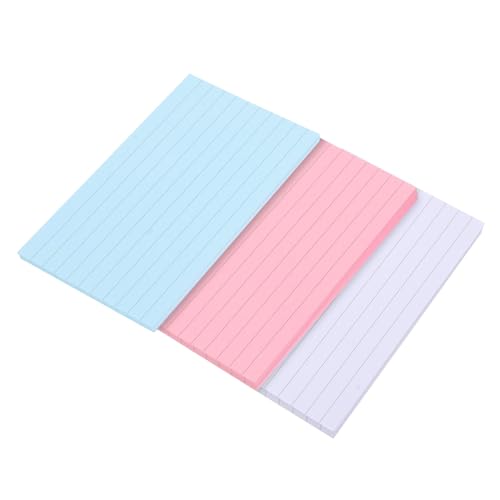 Homoyoyo Selbstklebende Liniierte Notizblöcke in klassischer Farbkombination und Kompakte Memo Pads für Schule Büro und Zuhause Haftende Notizzettel mit Rückstandslosem Entfernen von Homoyoyo