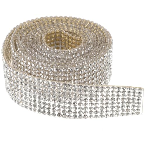 Homoyoyo Selbstklebendes Strassband Breit Weiße Hotfix Kristallbänder zum Bekleiden Basteln und Verzieren von Kleidung Schuhen und Accessoires Flexible DIY Strasssteine Textil dekoration von Homoyoyo