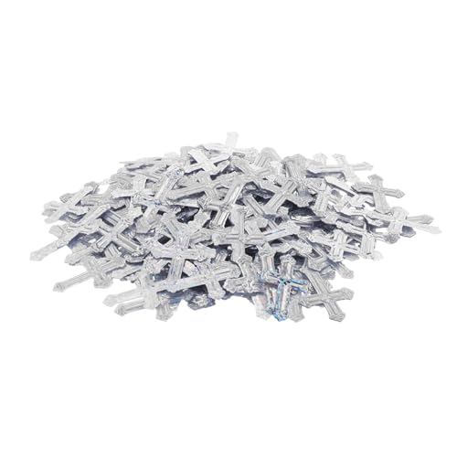 Homoyoyo Silber Kreuz Konfetti Tischdeko Glitzer Streudeko für Taufe Kommunion Geburtstag Hochzeit Shower Christliche Feier Dekoration von Homoyoyo
