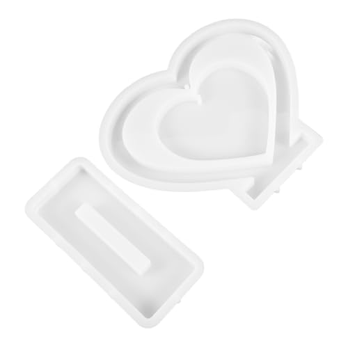 Homoyoyo Silikonform Herz Fotorahmen Set Epoxidharz Gießform für DIY Fotohalter Kompatibel mit Harz Acrylfarben Bastelmaterialien DIY Dekorationsobjekt für Zuhause und von Homoyoyo