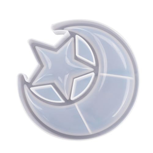 Homoyoyo Silikonform Stern und Mond DIY Gießform für Epoxidharz Aufbewahrungstablett Hitzebeständig und Kältefest Kreative Bastel Schale für Dekorative Aufbewahrung und Schmuck von Homoyoyo