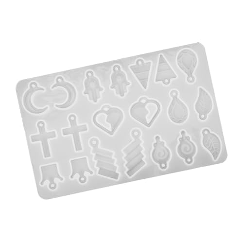 Homoyoyo Silikonform für DIY Anhänger Gießform Flexible Resinform für Ohrringe Kettenanhänger Herz Mond Kreuz Motiven Wiederverwendbar Leicht Entformbar Detailreiche Schmuckherstellung von Homoyoyo