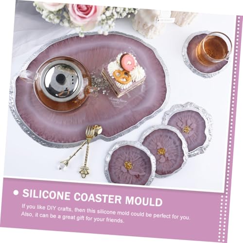 Homoyoyo Silikonform für Epoxidharz Untersetzer und Tablett Unregelmäßige Formen Reißfest Leicht zu Entformen Langlebig für DIY Coaster Herstellung und Heimdekoration von Homoyoyo