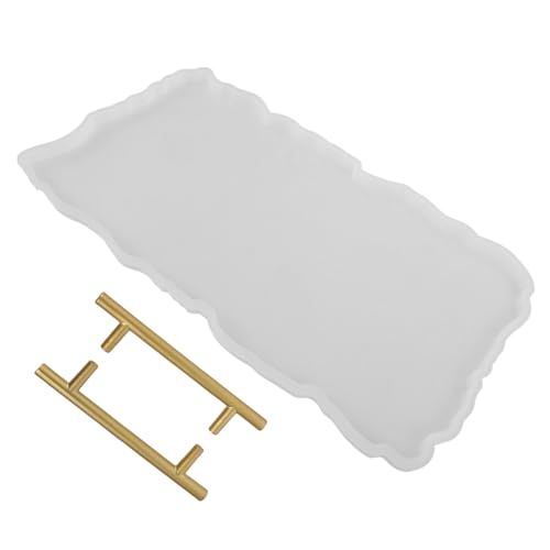 Homoyoyo Silikonform für Harztablett mit Griffen Flexible Resin Gießform Einfach zu Entformen Geeignet für Diy Schmuckschale Obsttablett und Kreative Heimdekoration Professionelles Kanten von Homoyoyo