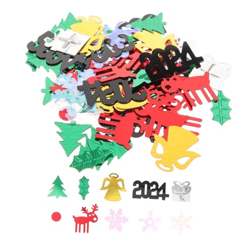Homoyoyo Silvester Konfetti Weihnachts Tischdeko Glänzend Schwarz PVC Stern Schneeflocken Streudeko Party Supplies für Neujahrsfeier von Homoyoyo