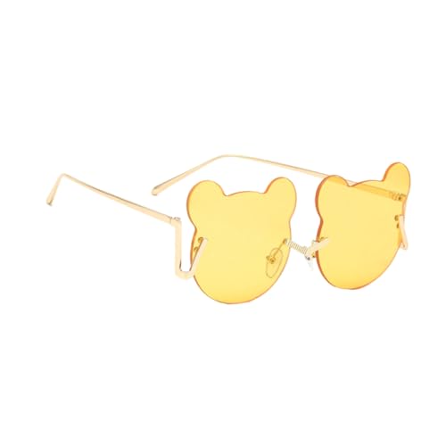 Homoyoyo Sonnenbrille tragen trendy Gläser geformt randlos Partybrille tragen Partybrille Fotorequisite Yellow von Homoyoyo