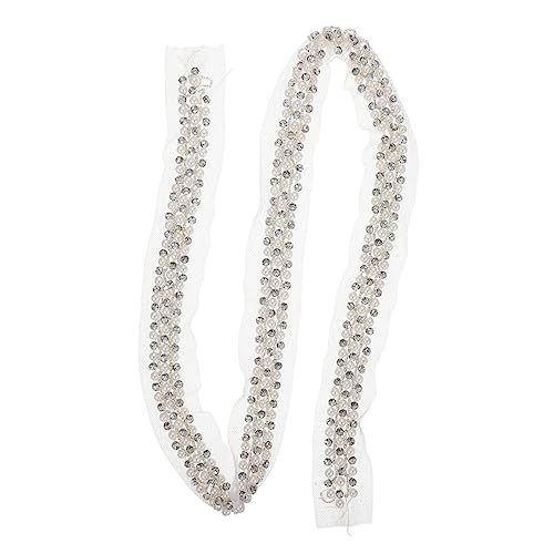 Homoyoyo Spitze Dekoratives Diamantband Wickelband Perlen Spitzenband Dekoration Stoffband Schleife Nähen Hochzeit Für Kleidungsversorgung Zarter Spitzenbesatz Strasssteine Weiß von Homoyoyo