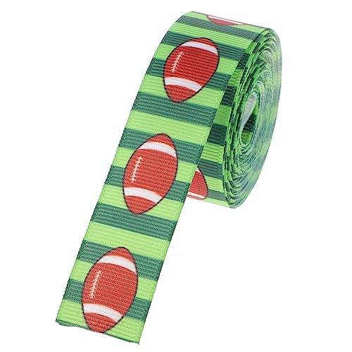 Homoyoyo Sportband Rugby Muster Polyester Schleifenband Dekoratives Geschenkband für Party Diy Basteln Haaraccessoires Geburtstags und Sportdekoration von Homoyoyo