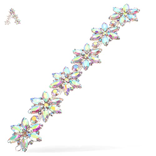 Homoyoyo Strass Applikation Dekoration Für Kleidung Schuhe Haarschmuck Hochwertige Strasskette DIY Schmuckzubehör Glänzende Hochzeitsdekoration Für Brautmode von Homoyoyo